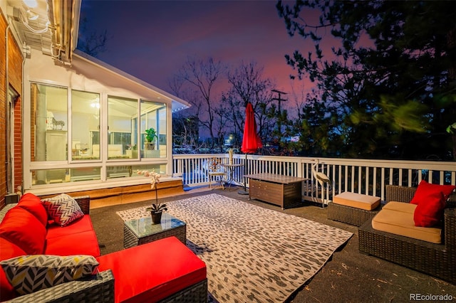 1521 Pontiac St, Denver, CO 80220 - wooden deck featuring an outdoor hangout area
