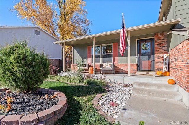 exterior space featuring covered porch