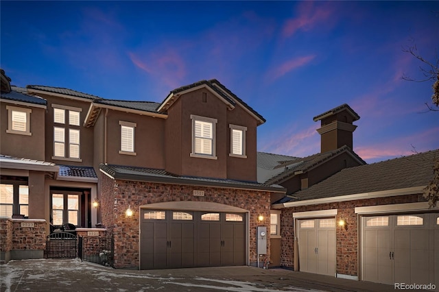 view of front facade with a garage