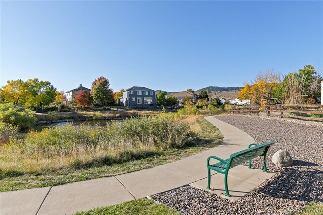 view of property's community featuring fence