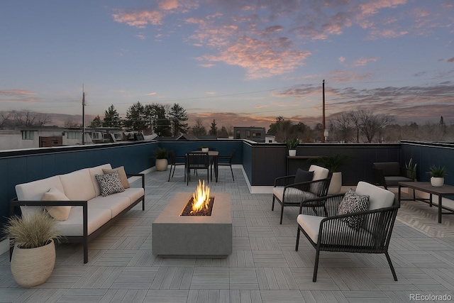 535 Josephine St, Denver, CO 80206 - view of patio with an outdoor living space with a fire pit