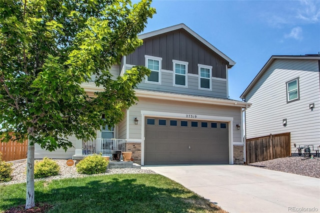 craftsman-style house featuring a garage