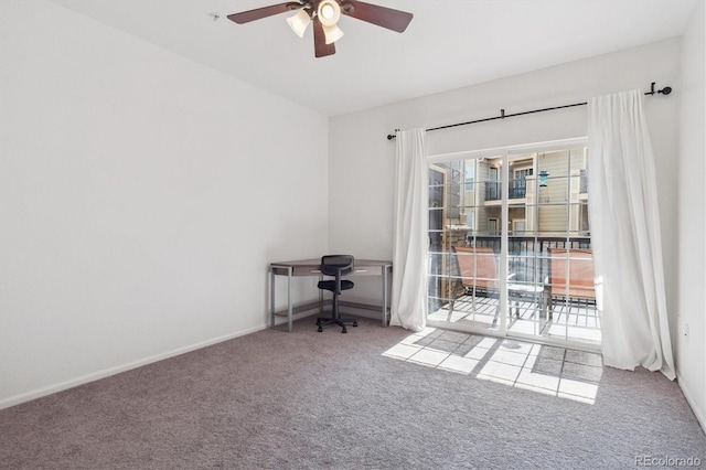 17388 Nature Walk Trl Unit 202, Parker, CO 80134 - carpeted empty room featuring a ceiling fan and an office area