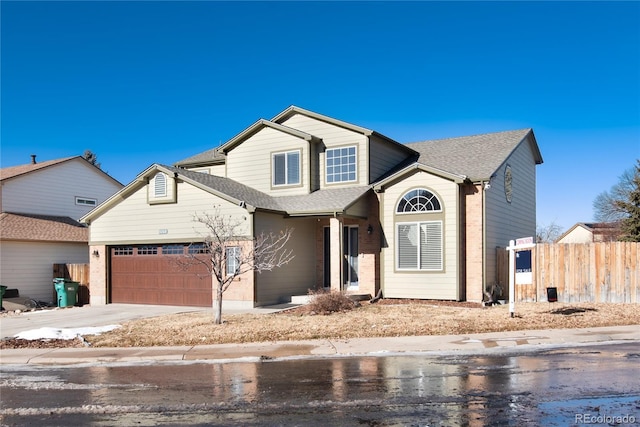 view of front of home with a garage