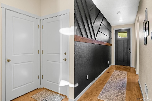 entryway with light wood-type flooring