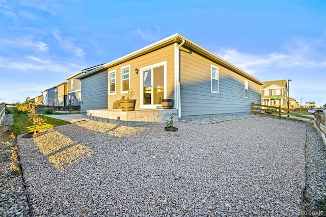 view of front of home featuring a patio