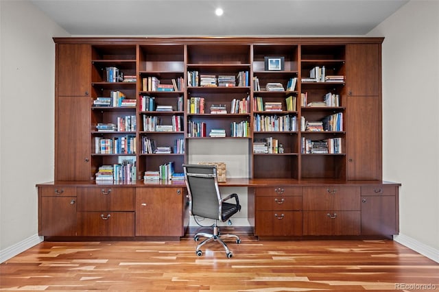 office featuring light wood-type flooring