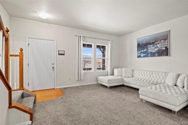 living room with carpet