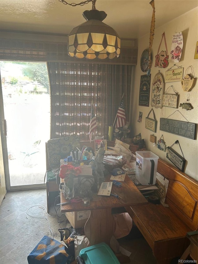 view of tiled dining space