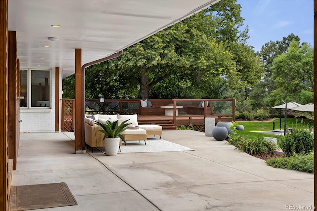 view of patio with outdoor lounge area