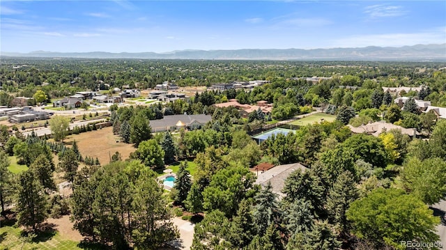 drone / aerial view with a mountain view