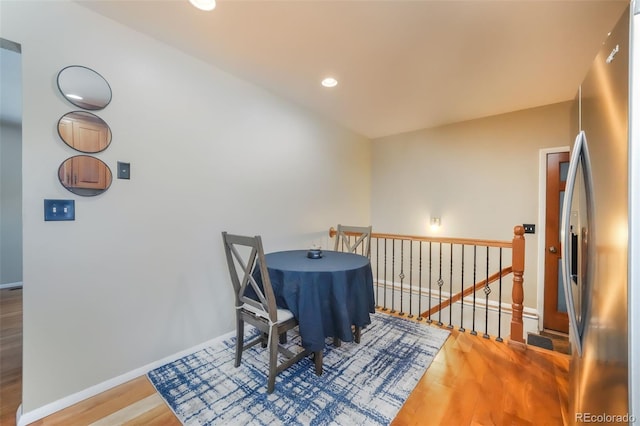 interior space with hardwood / wood-style flooring