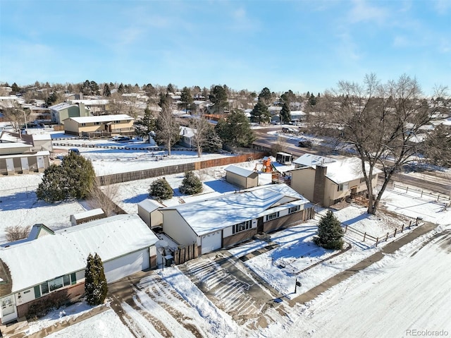 view of snowy aerial view