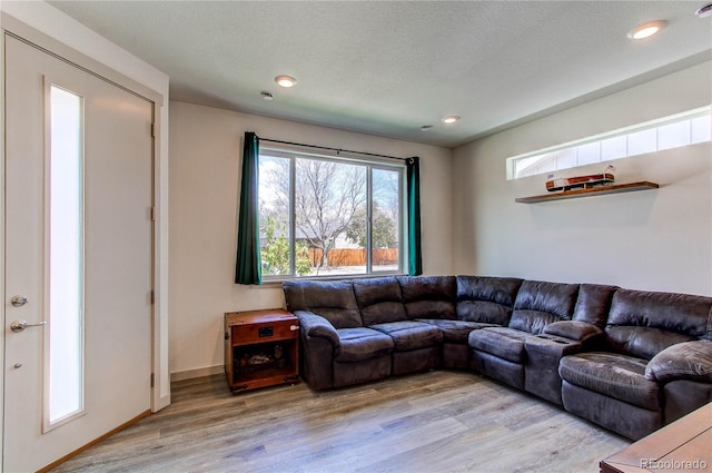 1075 Spartan Ave, Berthoud, CO 80513 - living area with recessed lighting and light wood-style flooring
