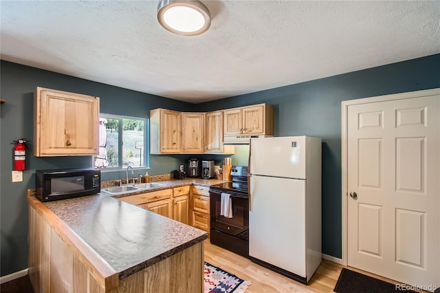 1350 Tolland Rd, Rollinsville, CO 80474 - kitchen with a sink, light brown cabinetry, and black appliances