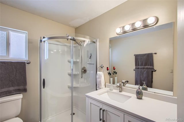 1350 Tolland Rd, Rollinsville, CO 80474 - bathroom with toilet, a shower stall, and vanity