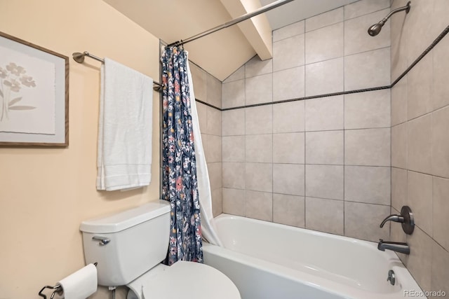 494 Owl Dr Unit 4, Louisville, CO 80027 - full bath featuring toilet, shower / tub combo, and lofted ceiling