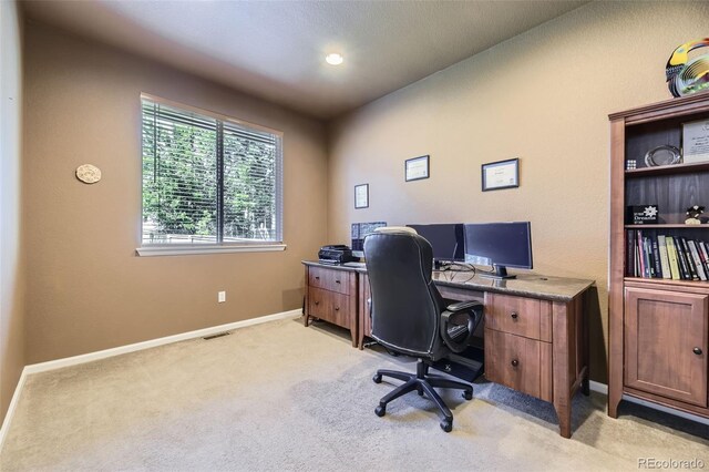 3490 Craftsbury Dr, Highlands Ranch, CO 80126 - office area with light colored carpet and baseboards