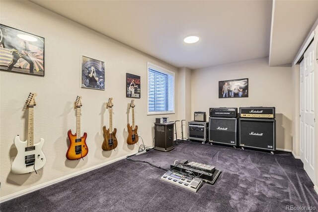3490 Craftsbury Dr, Highlands Ranch, CO 80126 - misc room featuring dark carpet and baseboards