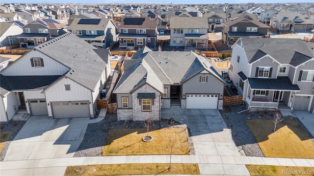 bird's eye view with a residential view