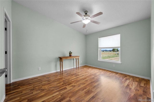 235 Blazing Saddle Trl, Cotopaxi, CO 81223 - spare room featuring wood finished floors, baseboards, and ceiling fan