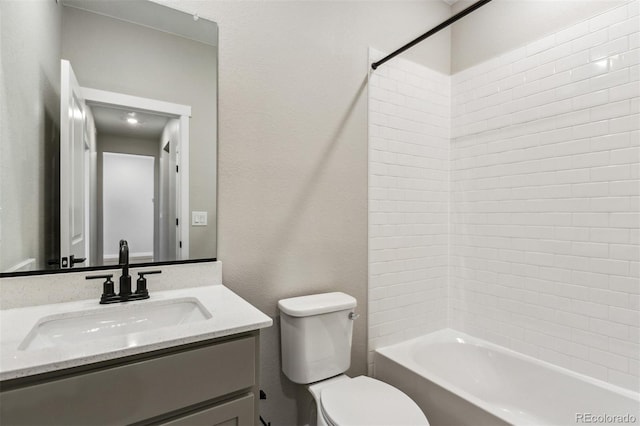 9376 Yampa Ct, Commerce City, CO 80022 - full bathroom with vanity, toilet, and shower / washtub combination