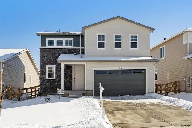 view of front facade with a garage