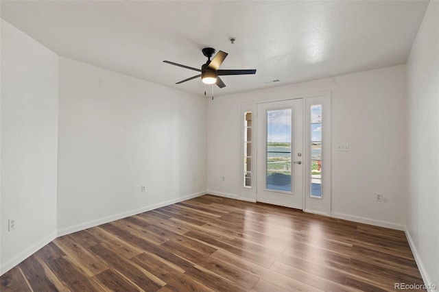 5425 County Road 32 Unit 14, Mead, CO 80504 - spare room with wood finished floors, ceiling fan, baseboards, and a pendent fire sprinkler