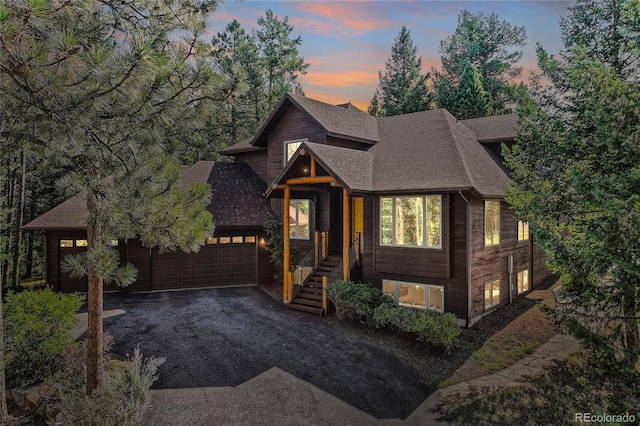 view of front of home featuring a garage