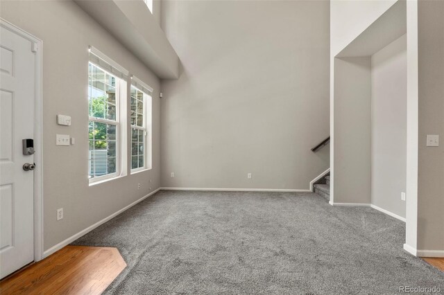 12778 Jasmine St Unit E, Thornton, CO 80602 - entryway featuring carpet flooring and stairs