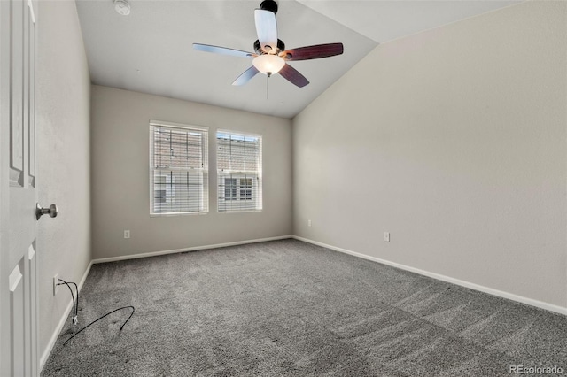 12778 Jasmine St Unit E, Thornton, CO 80602 - carpeted spare room with lofted ceiling, ceiling fan, and a smoke detector