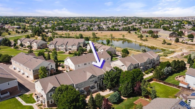 12778 Jasmine St Unit E, Thornton, CO 80602 - aerial perspective of suburban area featuring a nearby body of water