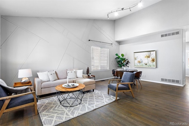3775 Balderas St, Brighton, CO 80601 - living area featuring wood finished floors and a high ceiling