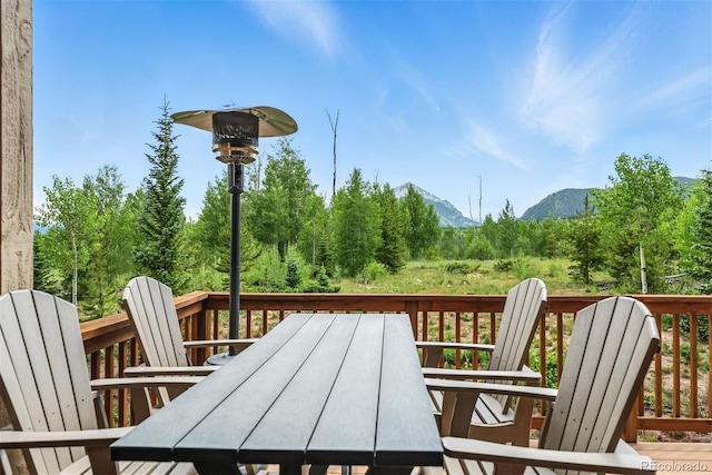 60 Black Diamond Trl Unit 60D, Silverthorne, CO 80498 - deck featuring a mountain view and outdoor dining space