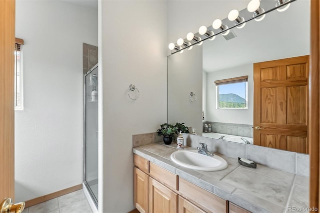 60 Black Diamond Trl Unit 60D, Silverthorne, CO 80498 - full bathroom featuring a shower stall, vanity, and tile patterned floors