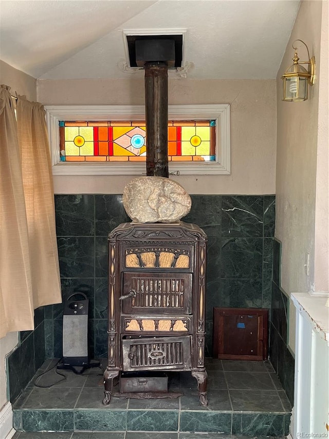 details with a wood stove