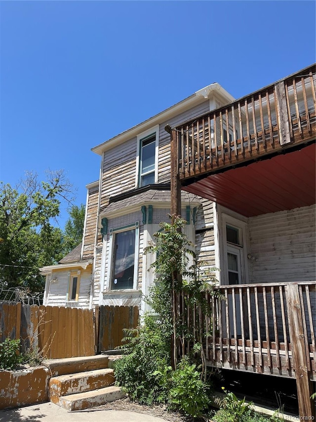 exterior space featuring a deck