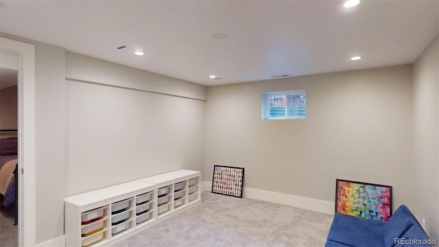 6278 E Euclid Ave, Centennial, CO 80111 - rec room featuring carpet floors, recessed lighting, and baseboards