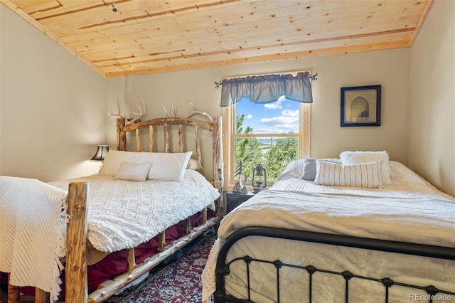 1838 E Longbow Dr, Como, CO 80432 - bedroom featuring wooden ceiling and vaulted ceiling