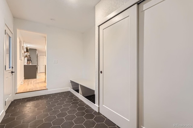 10698 W 26th Ave, Lakewood, CO 80215 - mudroom with dark tile patterned flooring and baseboards