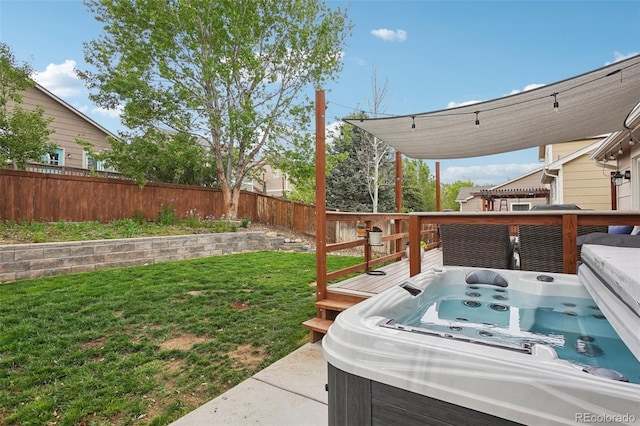 12753 Buckhorn Creek St, Parker, CO 80134 - view of yard with a hot tub and a deck