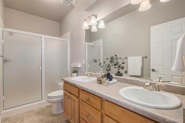 149 Walters Creek Dr, Monument, CO 80132 - bathroom featuring double vanity and a stall shower