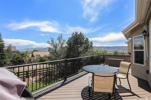 149 Walters Creek Dr, Monument, CO 80132 - wooden deck featuring a mountain view
