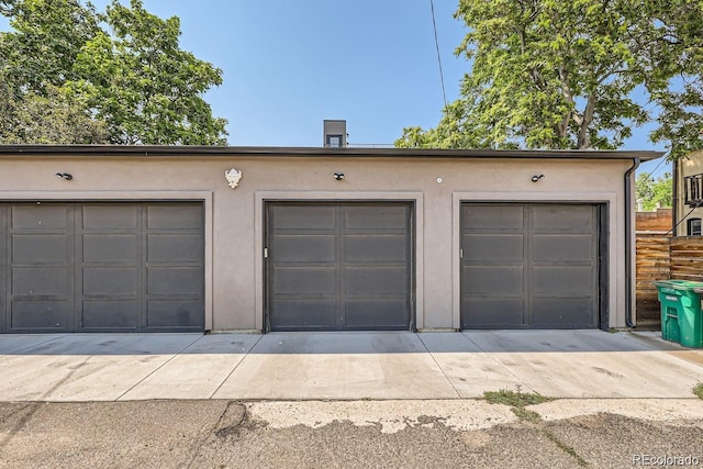 view of garage