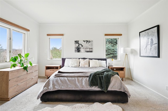 4212 E Orchard Pl, Centennial, CO 80121 - bedroom with light carpet, crown molding, and baseboards