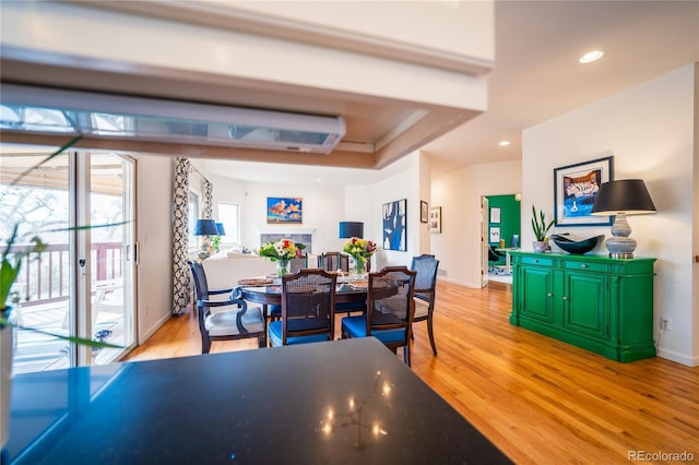 4212 E Orchard Pl, Centennial, CO 80121 - dining space with light wood-style flooring, baseboards, and recessed lighting