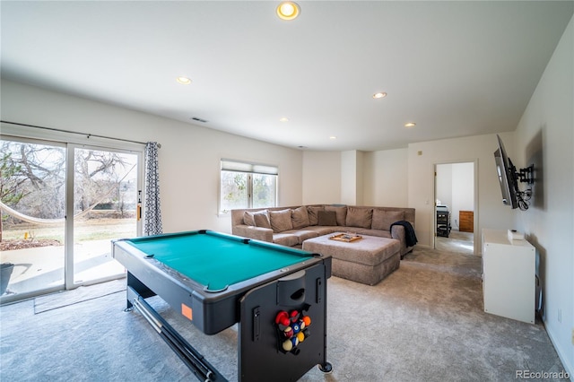 4212 E Orchard Pl, Centennial, CO 80121 - playroom featuring carpet, recessed lighting, and billiards table