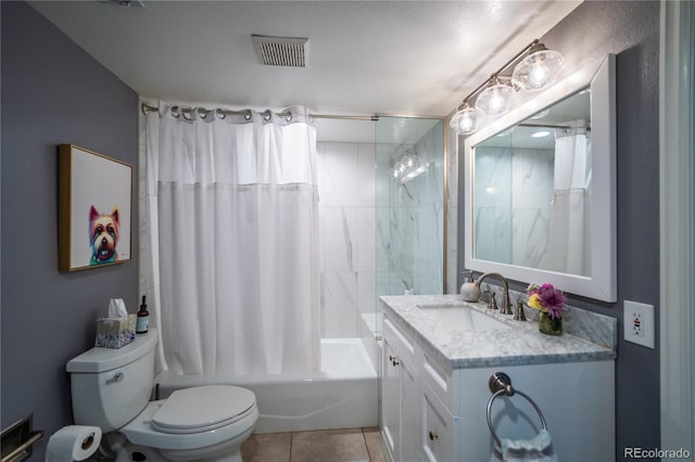 4212 E Orchard Pl, Centennial, CO 80121 - full bathroom with toilet, shower / bath combination with curtain, vanity, and tile patterned floors