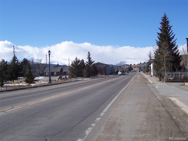 290 Castello Ave, Fairplay, CO 80440 - view of asphalt road with sidewalks, street lighting, and a residential view
