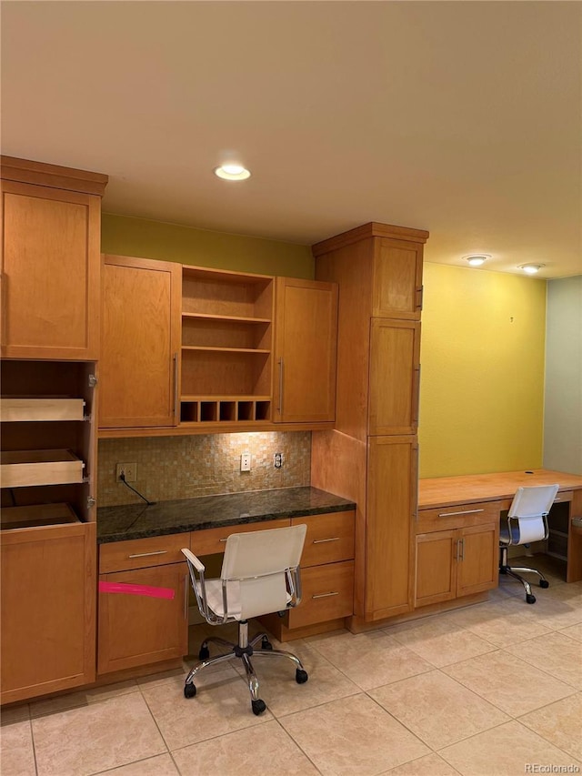 6375 E 6th Avenue Parkway, Denver, CO 80220 - office area with built in study area, light tile patterned floors, and recessed lighting